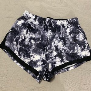 Athletic works black and white tie-dye shorts